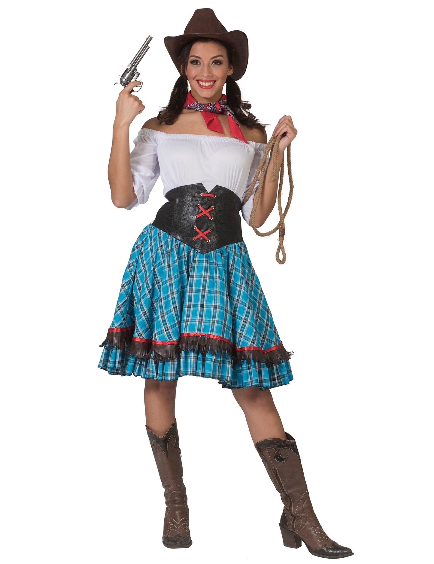 Női kék cowgirl álruhás