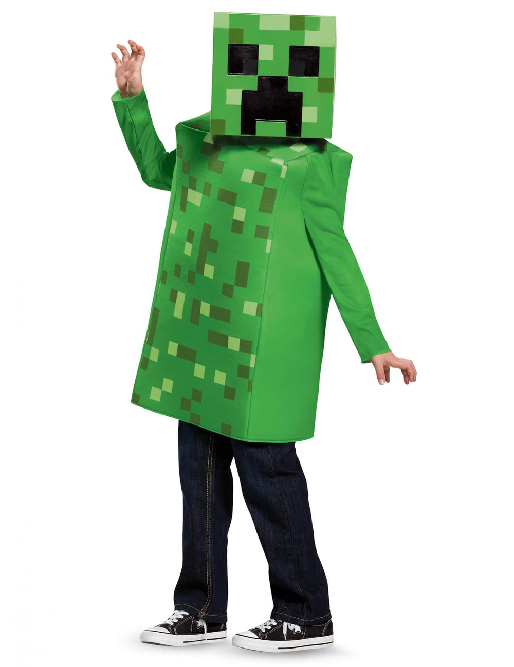 Hátulnézet a Minecraft Creeper gyermek jelmezről