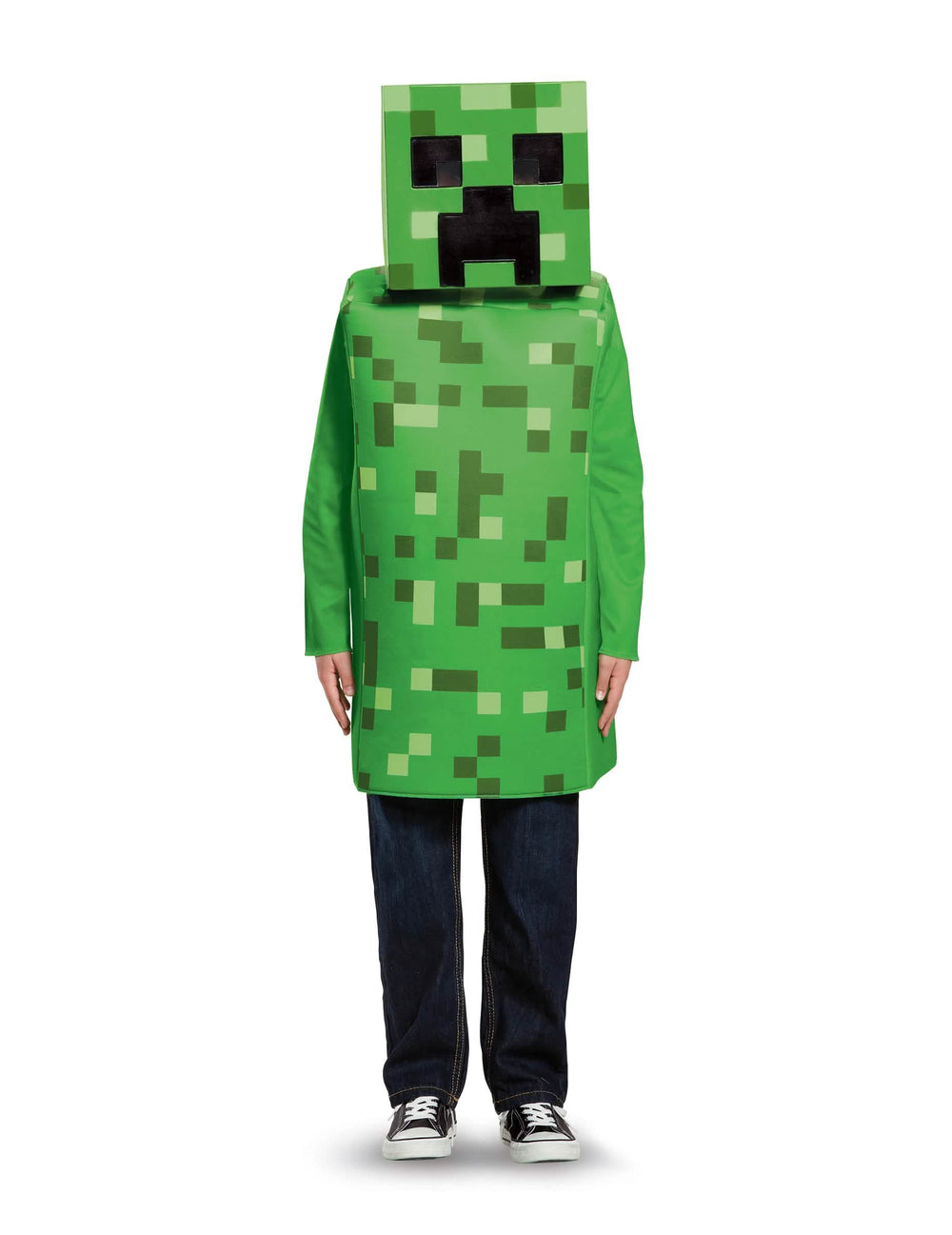 A Minecraft Creeper gyermek jelmez elölnézete
