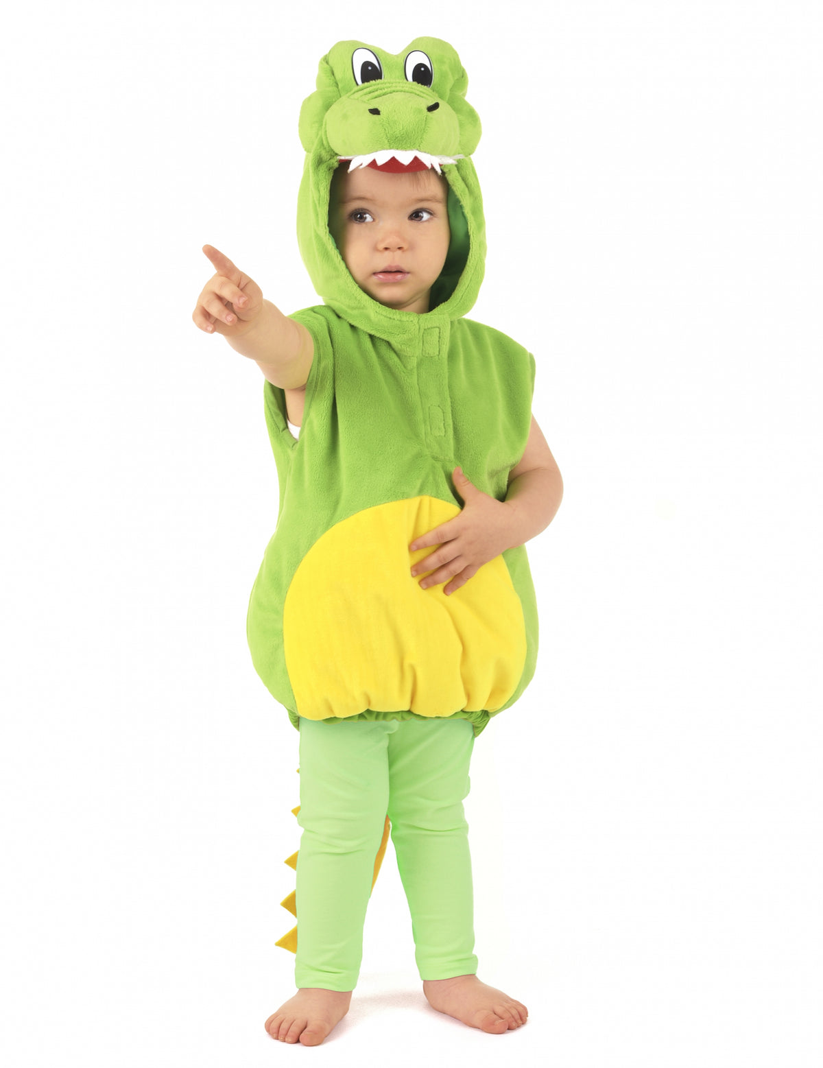 Vue de face du déguisement rembourré de crocodile pour enfant