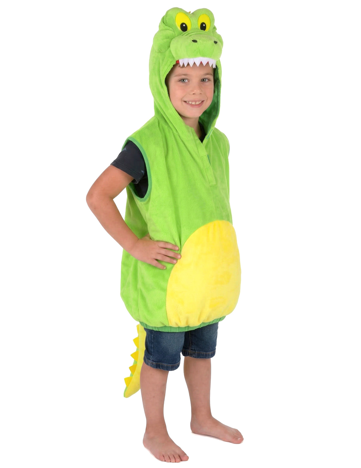 Vue de profil du déguisement crocodile rembourré pour enfant