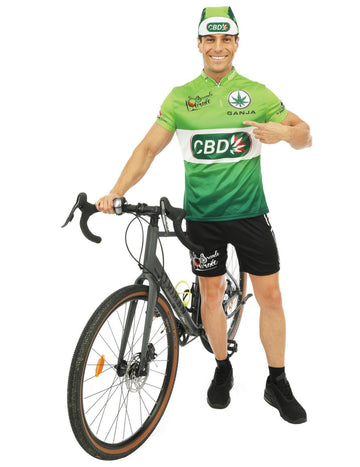 Zöld CBD kerékpáros jelmez férfiak számára