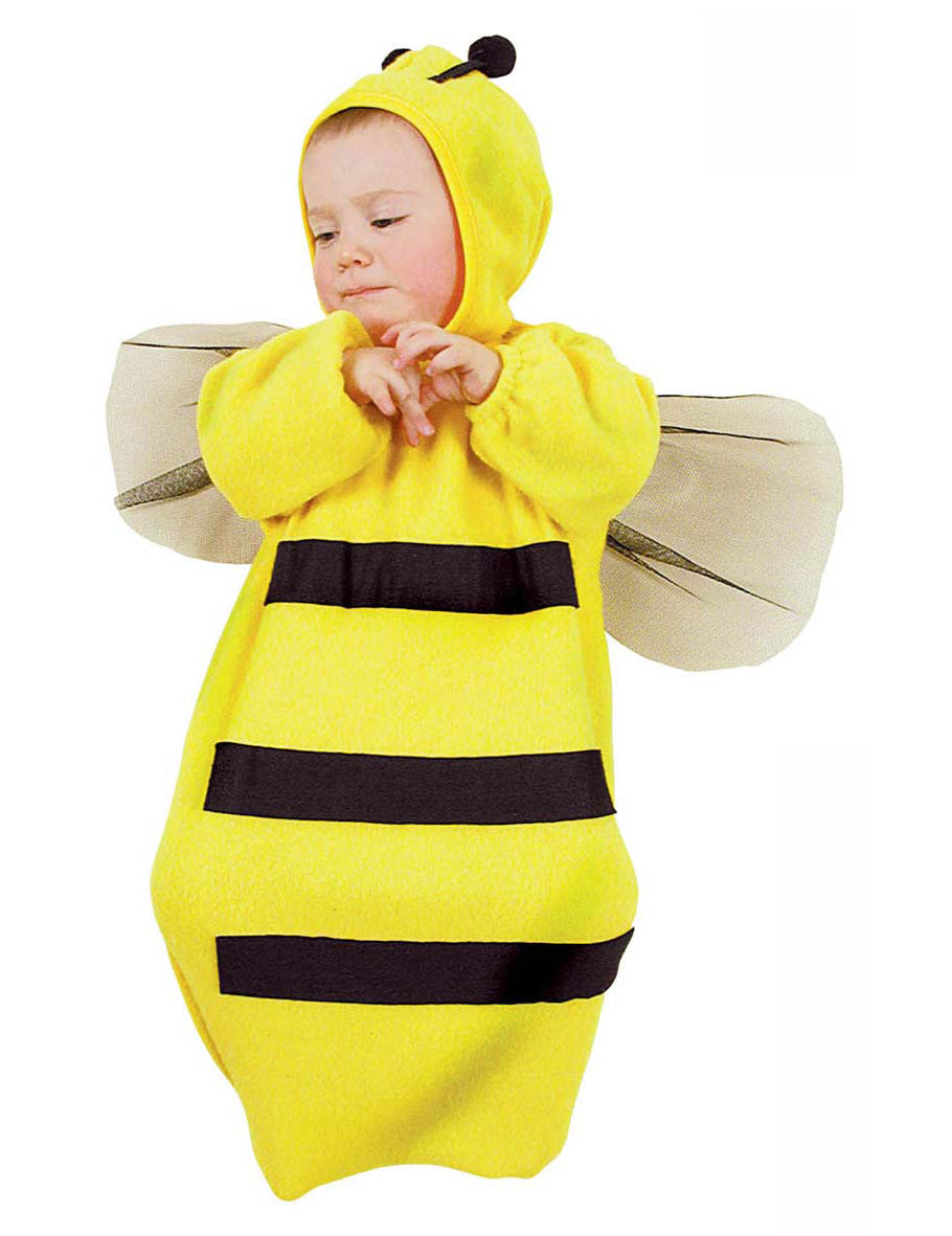 Déguisement abeille pour bébé jaune et noir avec ailes et antennes