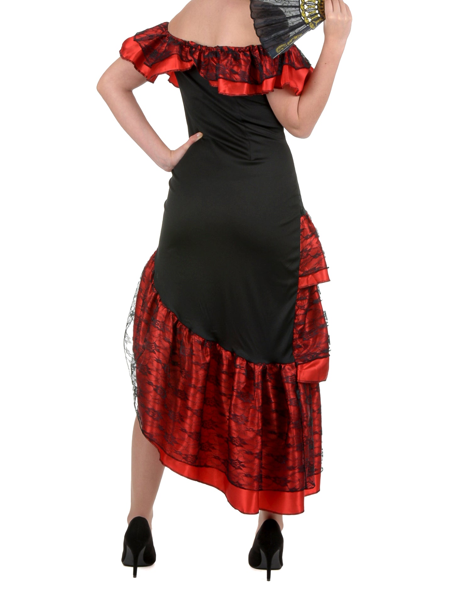 Piros és fekete flamenco flamenco táncos álruhás