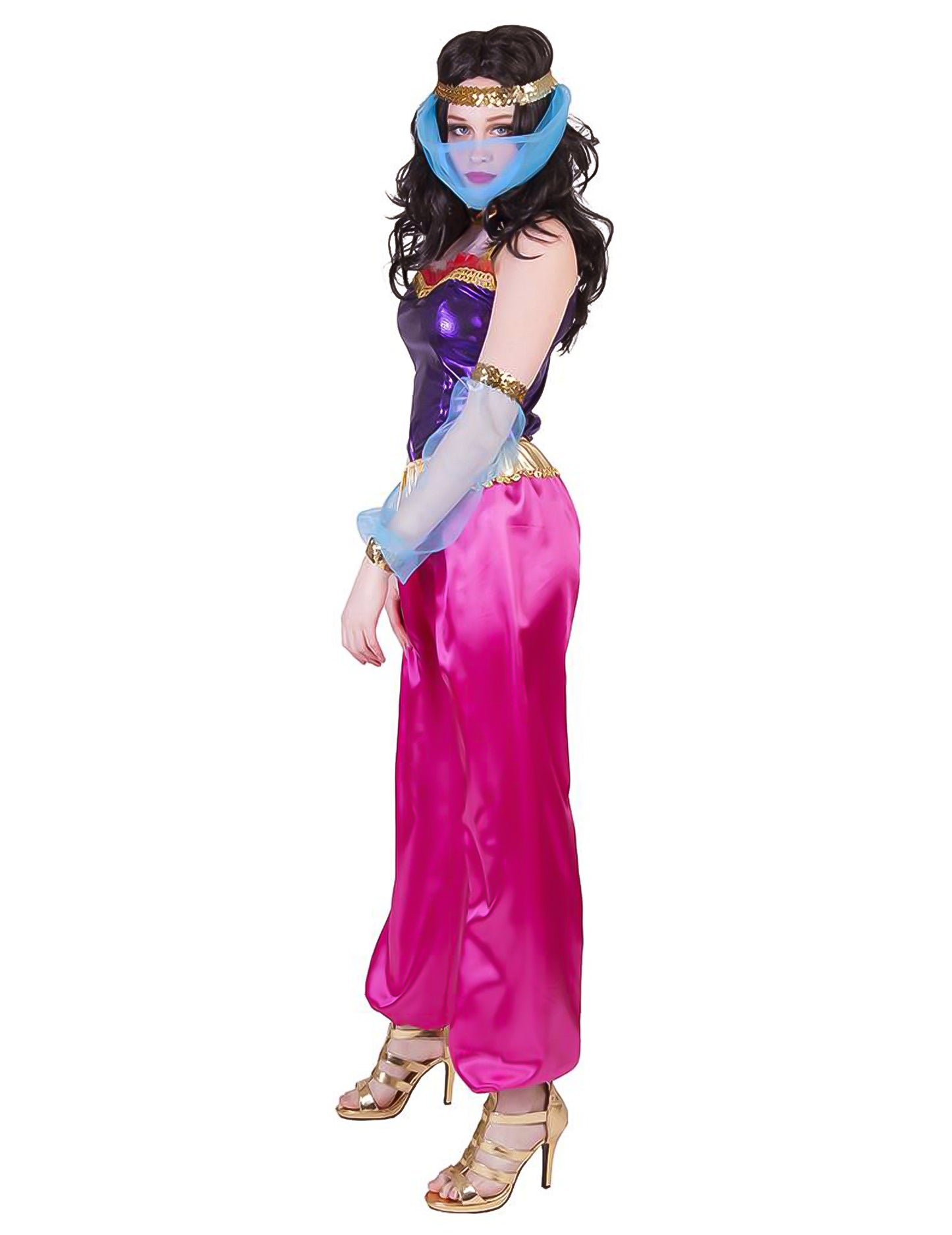 Keleti táncosnő jelmez fejdísszel nőknek 