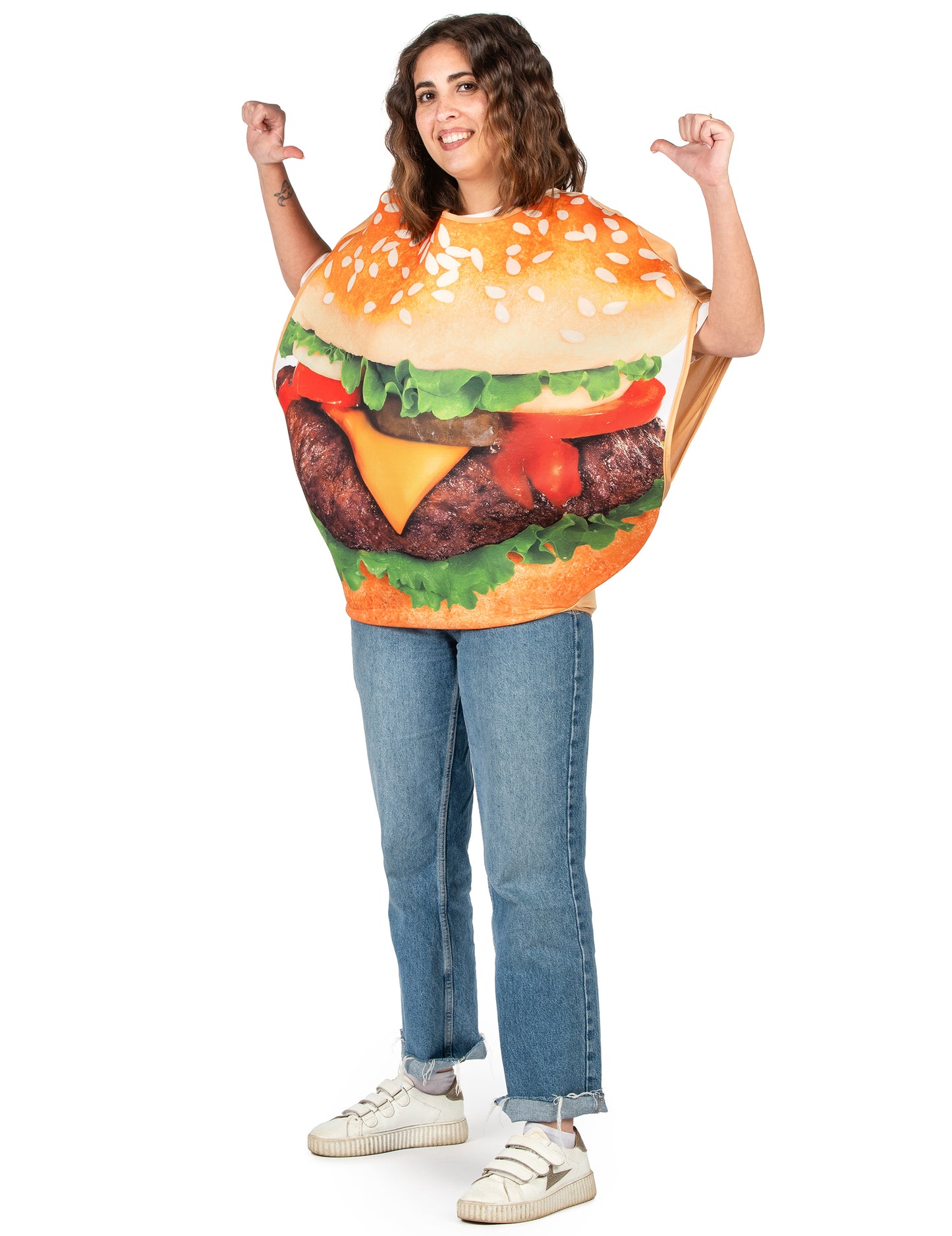 Vue de face du déguisement de burger