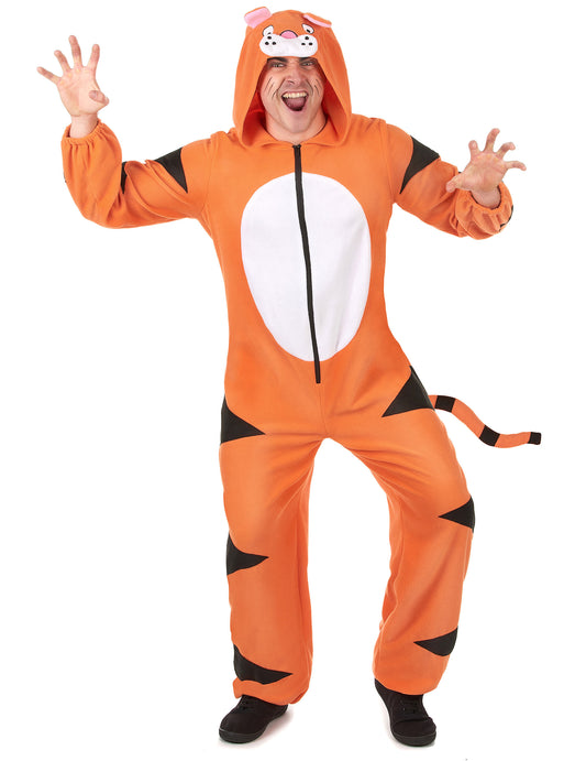 Páros tigris kapucnis overál jelmez