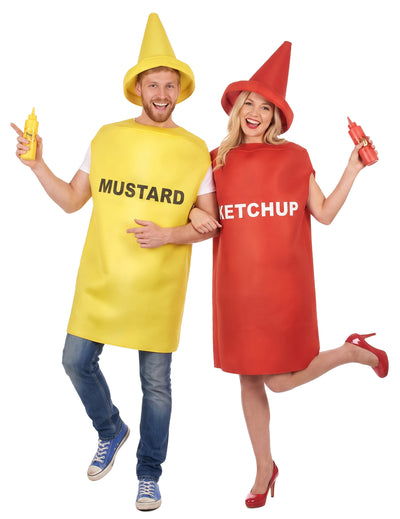 Páros jelmez mustár- és ketchupcsövekhez
