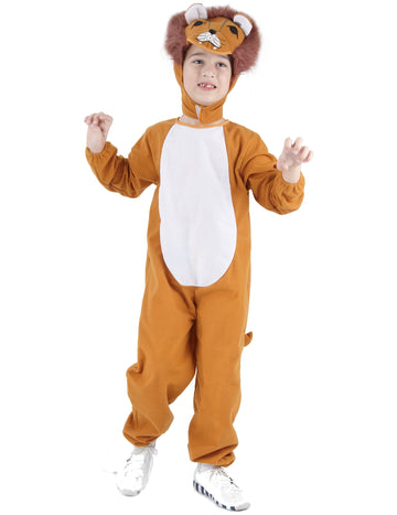 Barna és fehér oroszlán jelmez gyerek