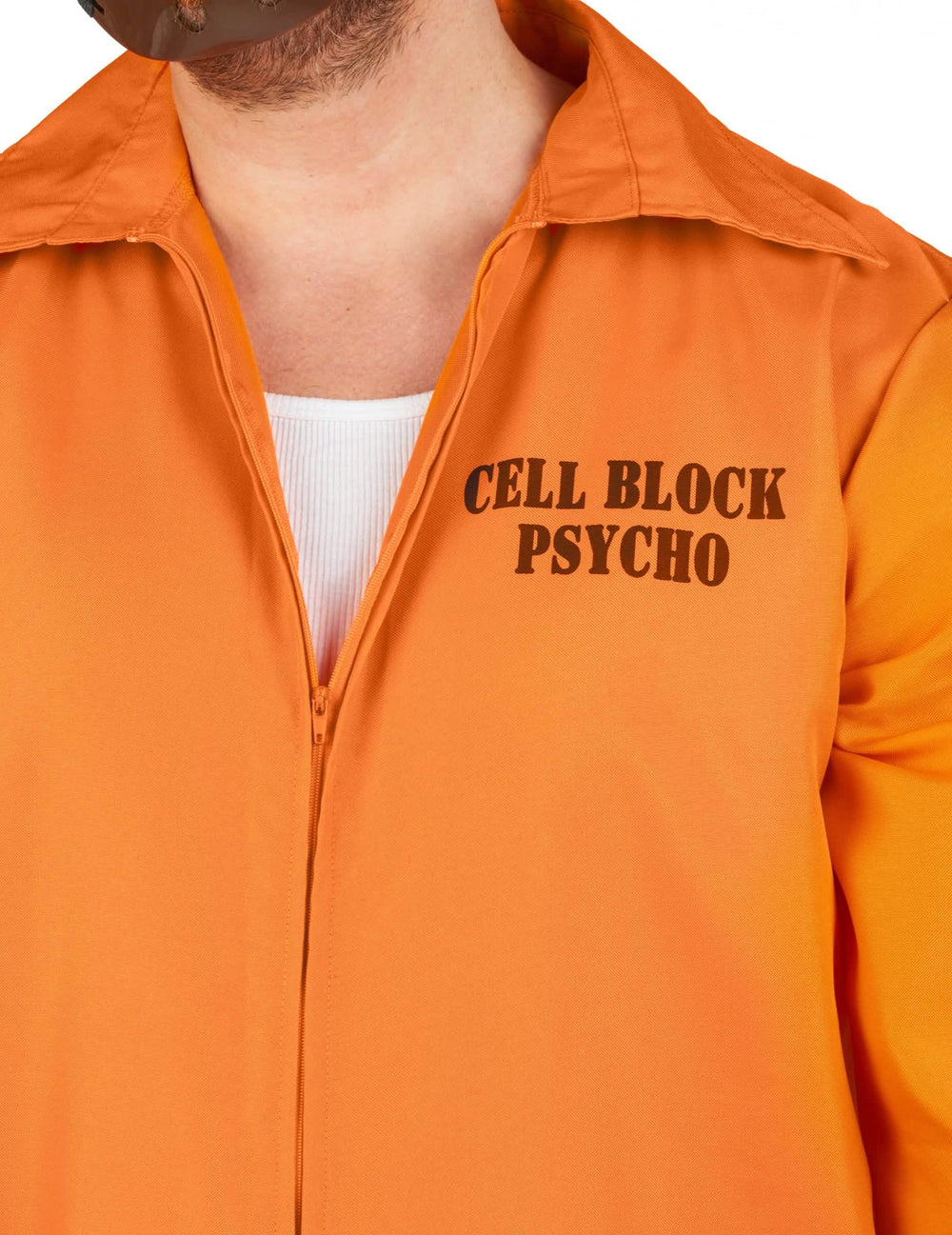 A kannibál rabruha Cell Block Psycho feliratának részlete