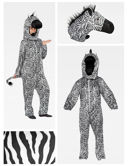 Felnőtt zebra kombinált jelmez