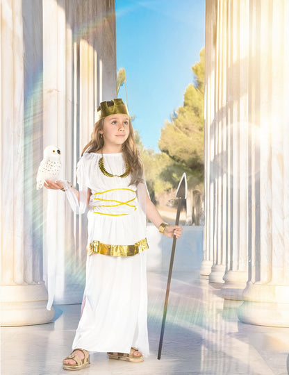 Athéné istennő jelmez használat közben