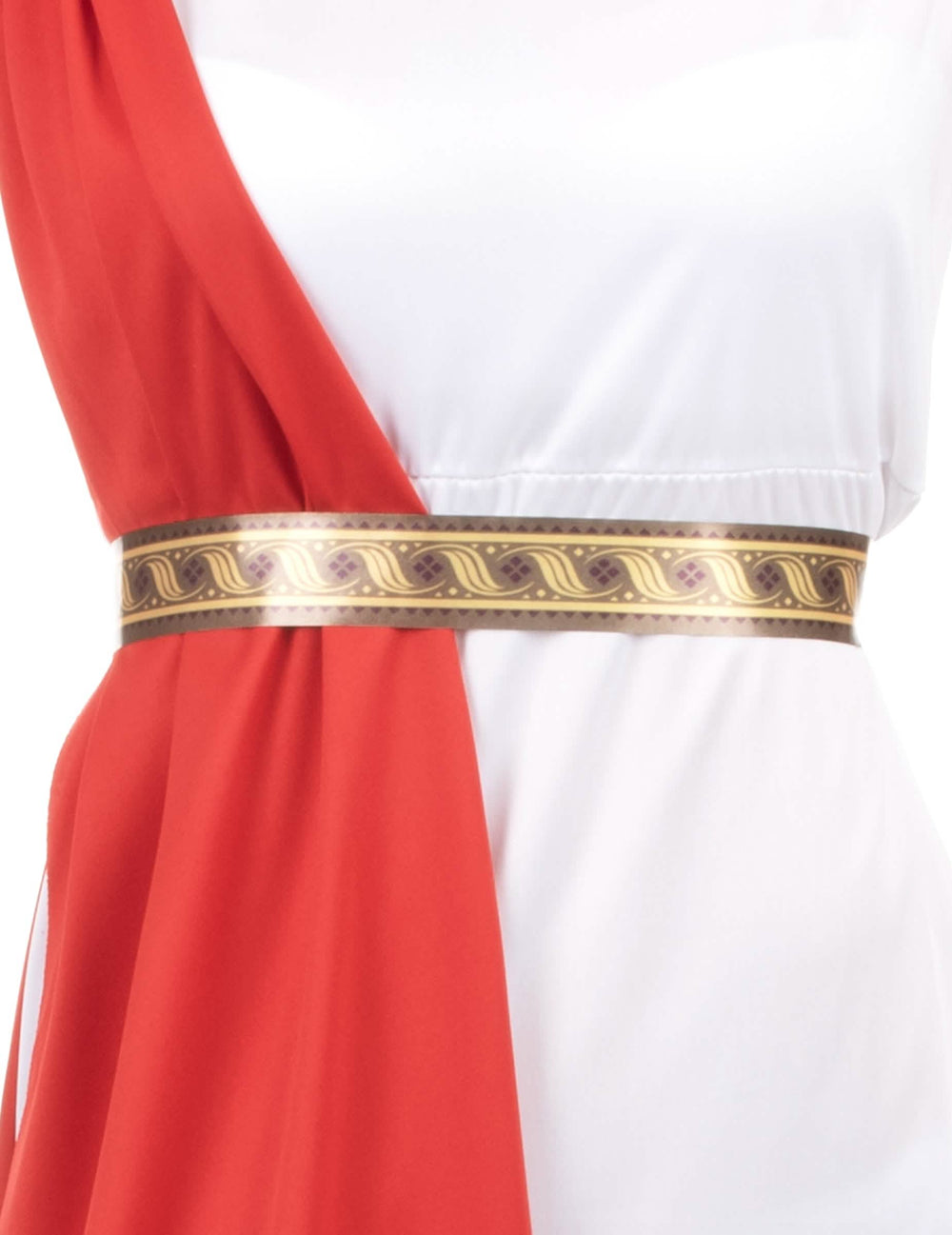 Détail de la ceinture du déguisement déesse romaine à drapé pour femme