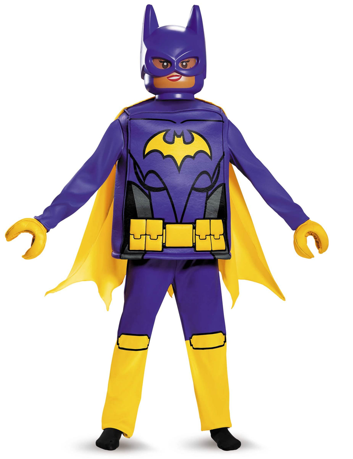 Deluxe Batgirl LEGO Movie gyermekjelmez lila és sárga színben, maszkkal és köpennyel