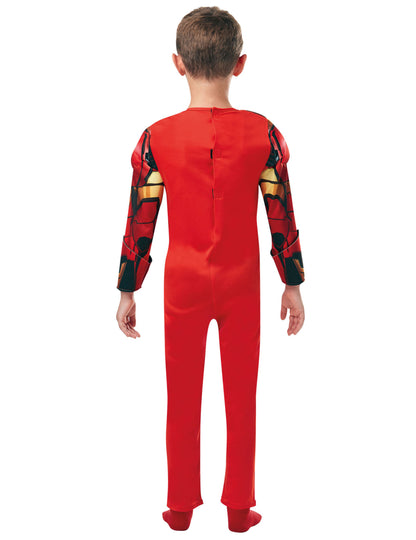 Vue de dos du déguisement deluxe Iron Man pour enfant