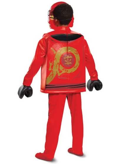 Hátsó nézet a deluxe Kai Ninjago LEGO jelmezről