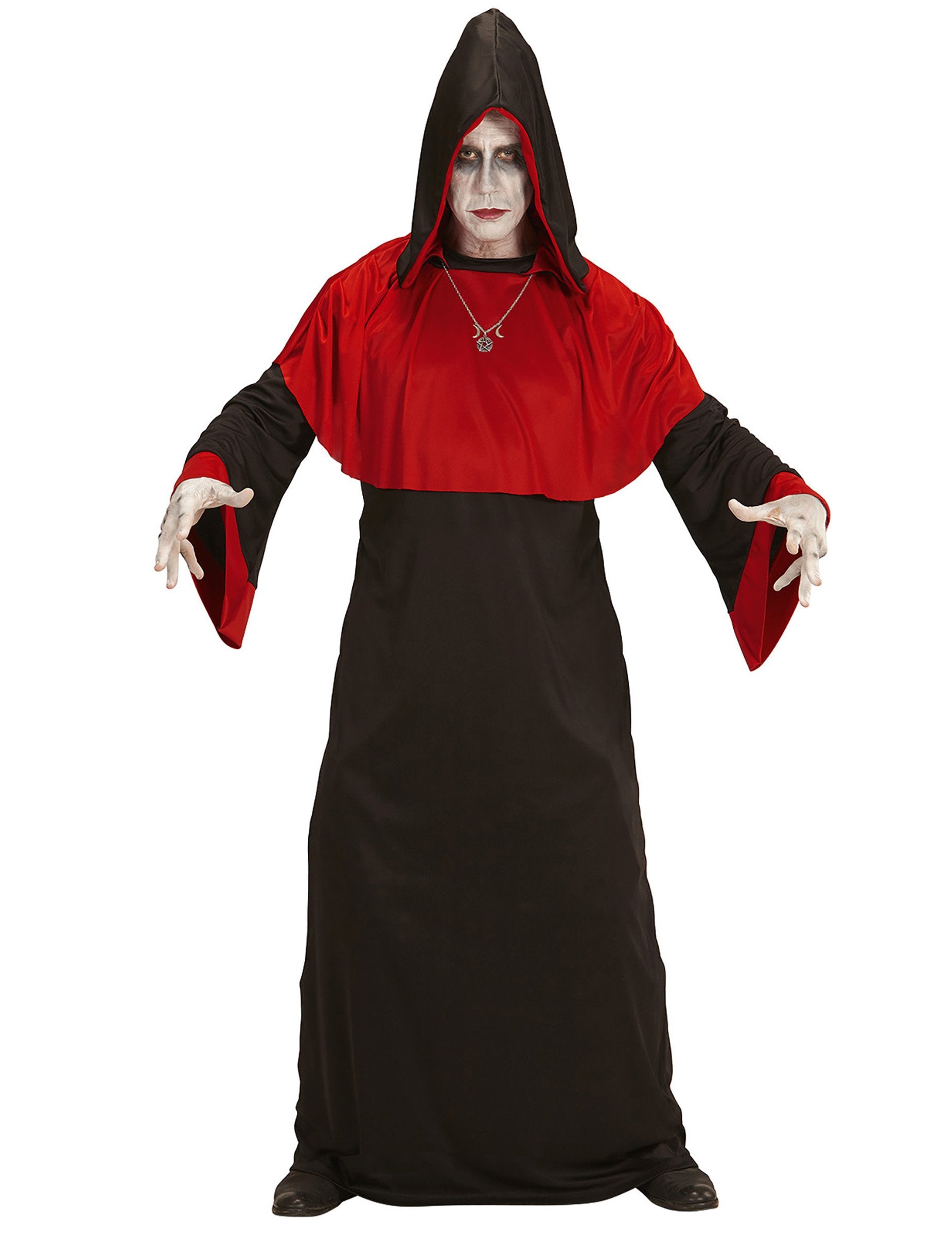 Déguisement démon de l'apocalypse pour adulte noir et rouge avec capuche