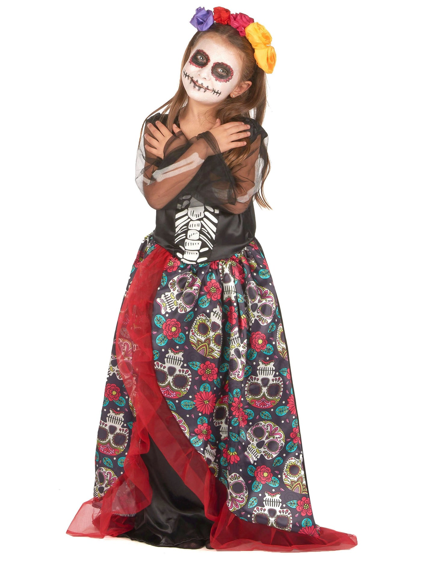 A Los Muertos virágos lány álruhája