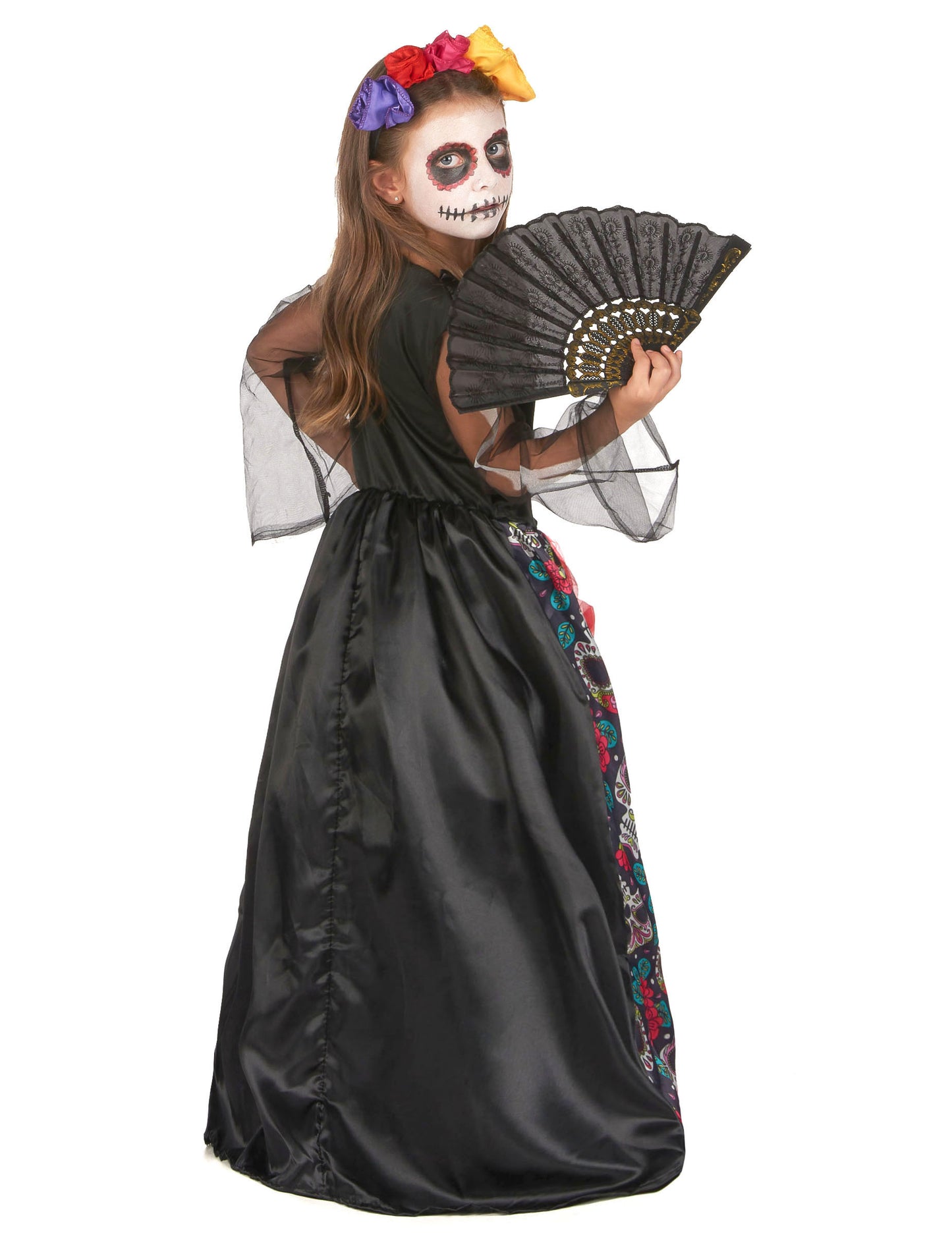 A Los Muertos virágos lány álruhája