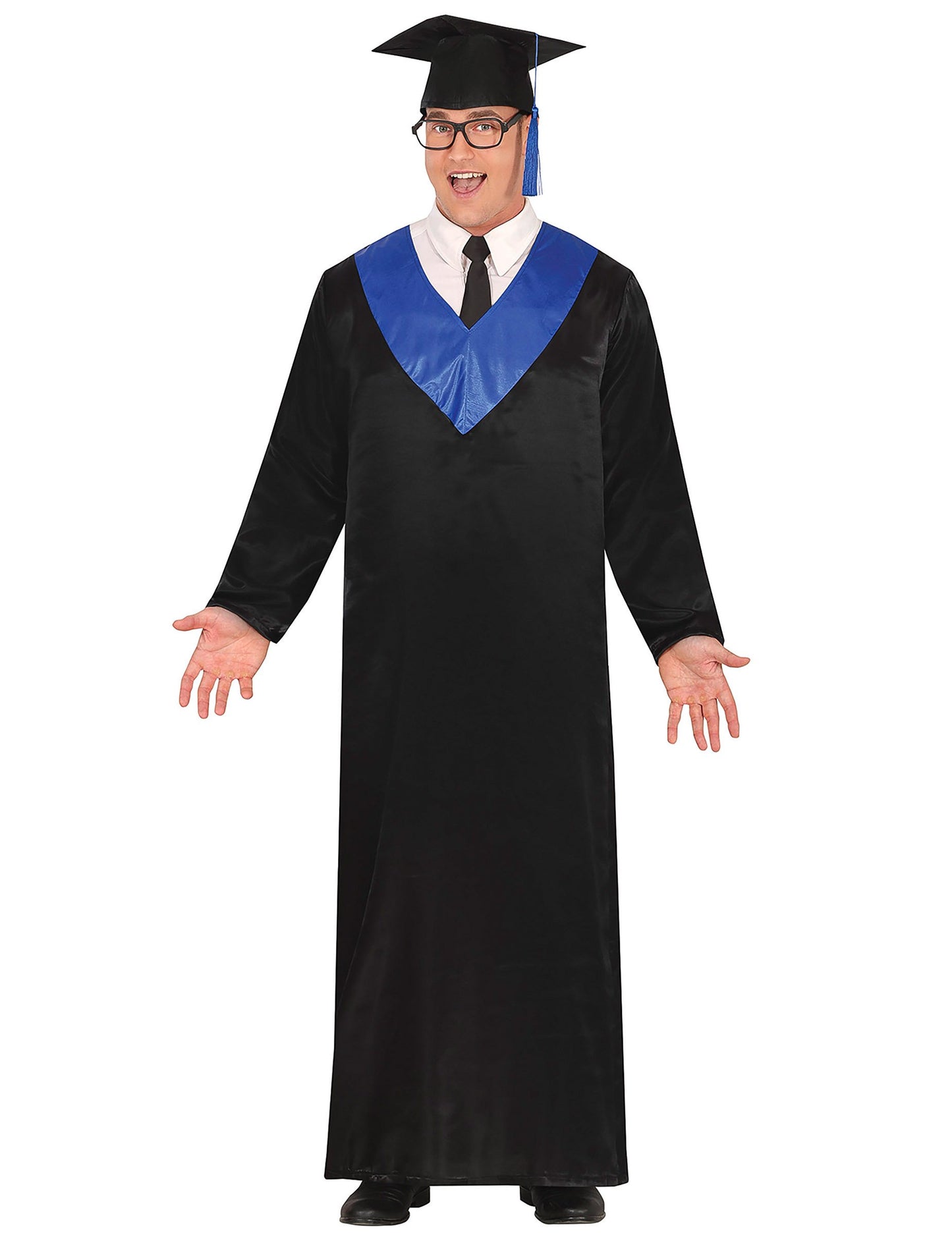 Kék és fekete felnőtt diplomás jelmez