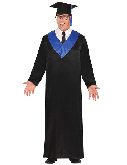Kék és fekete felnőtt diplomás jelmez