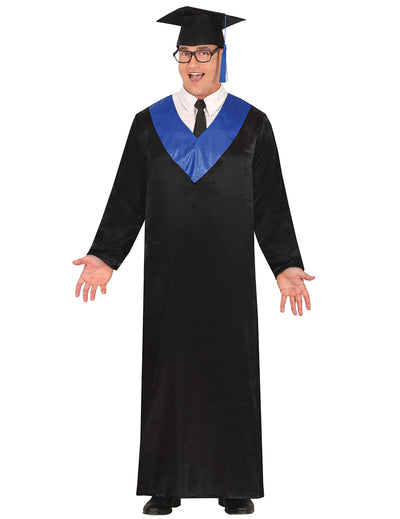 Déguisement diplômé pour adulte bleu et noir avec toque