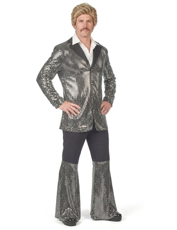 Luxus ezüst diszkó jelmez férfiaknak