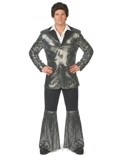 Luxus ezüst diszkó jelmez férfiaknak