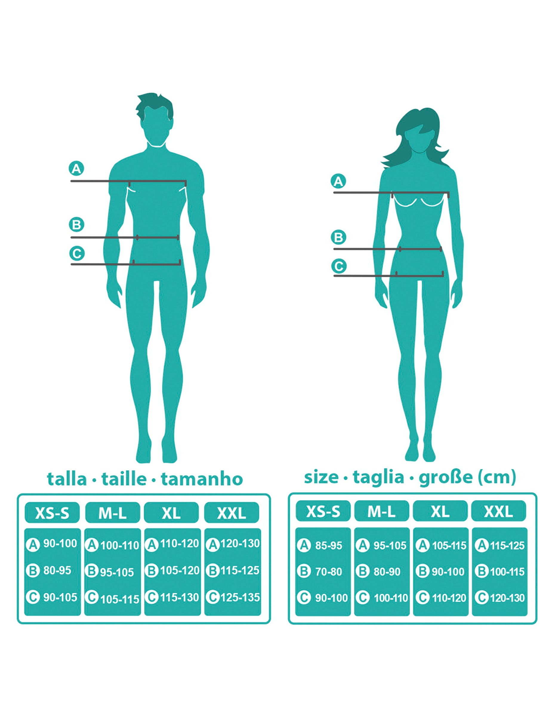 Guide des tailles du déguisement disco pour femme