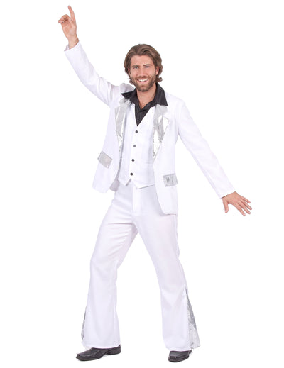 Fehér és ezüst disco álruhás