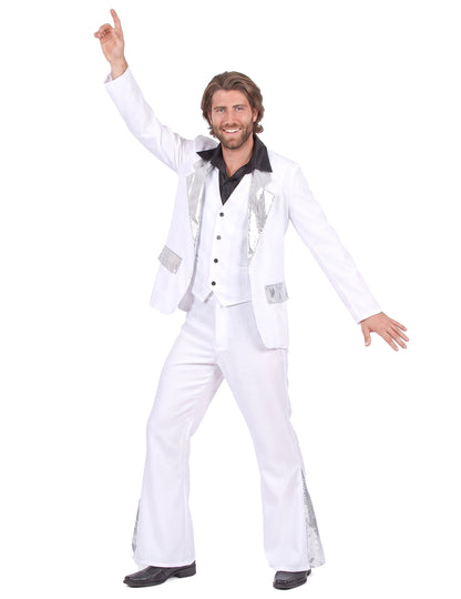 Fehér és ezüst disco álruhás