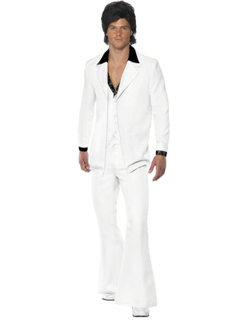 Déguisement disco pour homme blanc avec pantalon patte d'eph