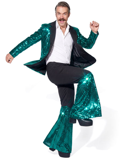 Luxus türkiz diszkó jelmez férfiaknak