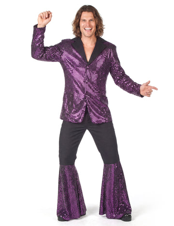 Luxus lila diszkó jelmez férfiaknak