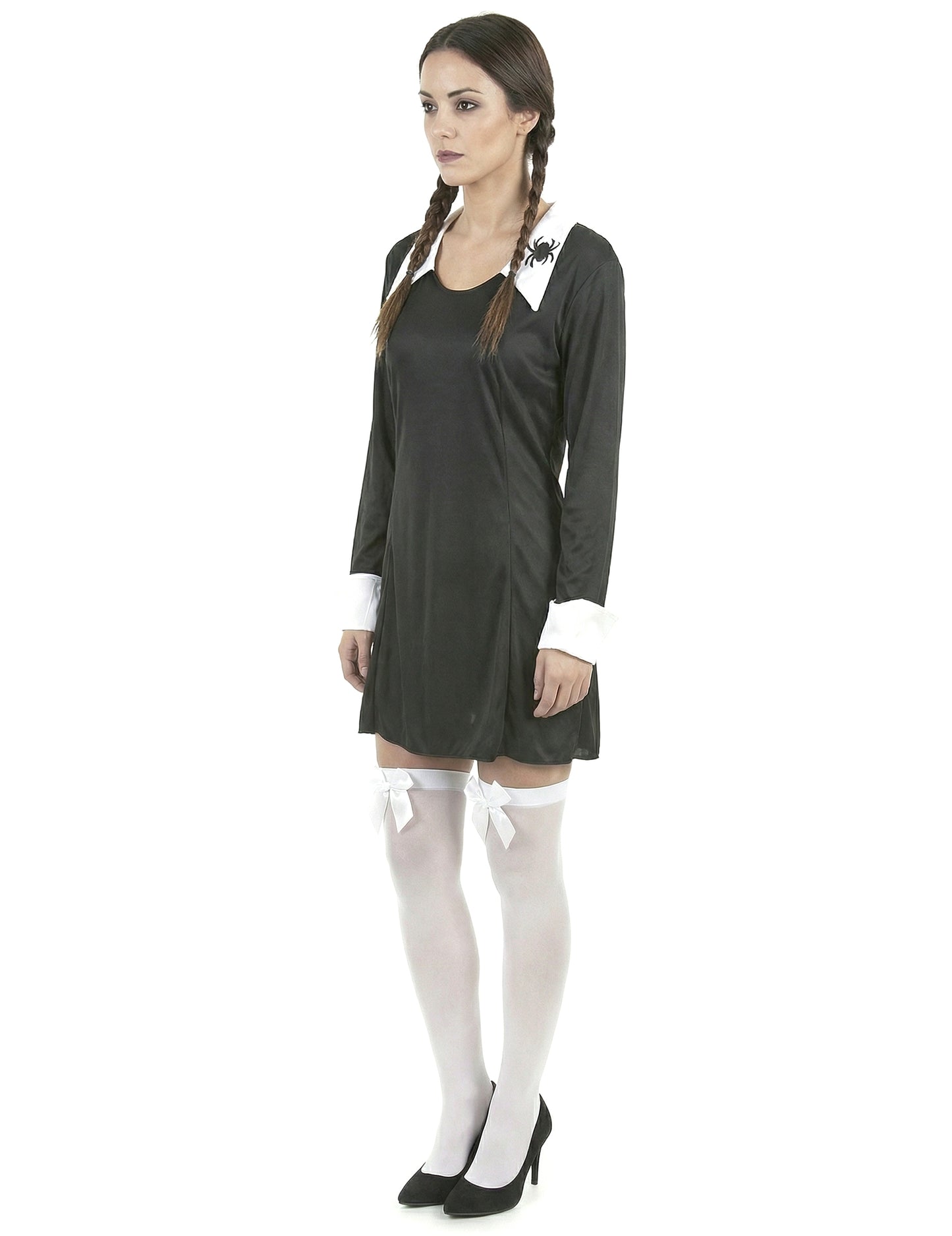 Vue de profil du déguisement d'écolière Halloween pour femme
