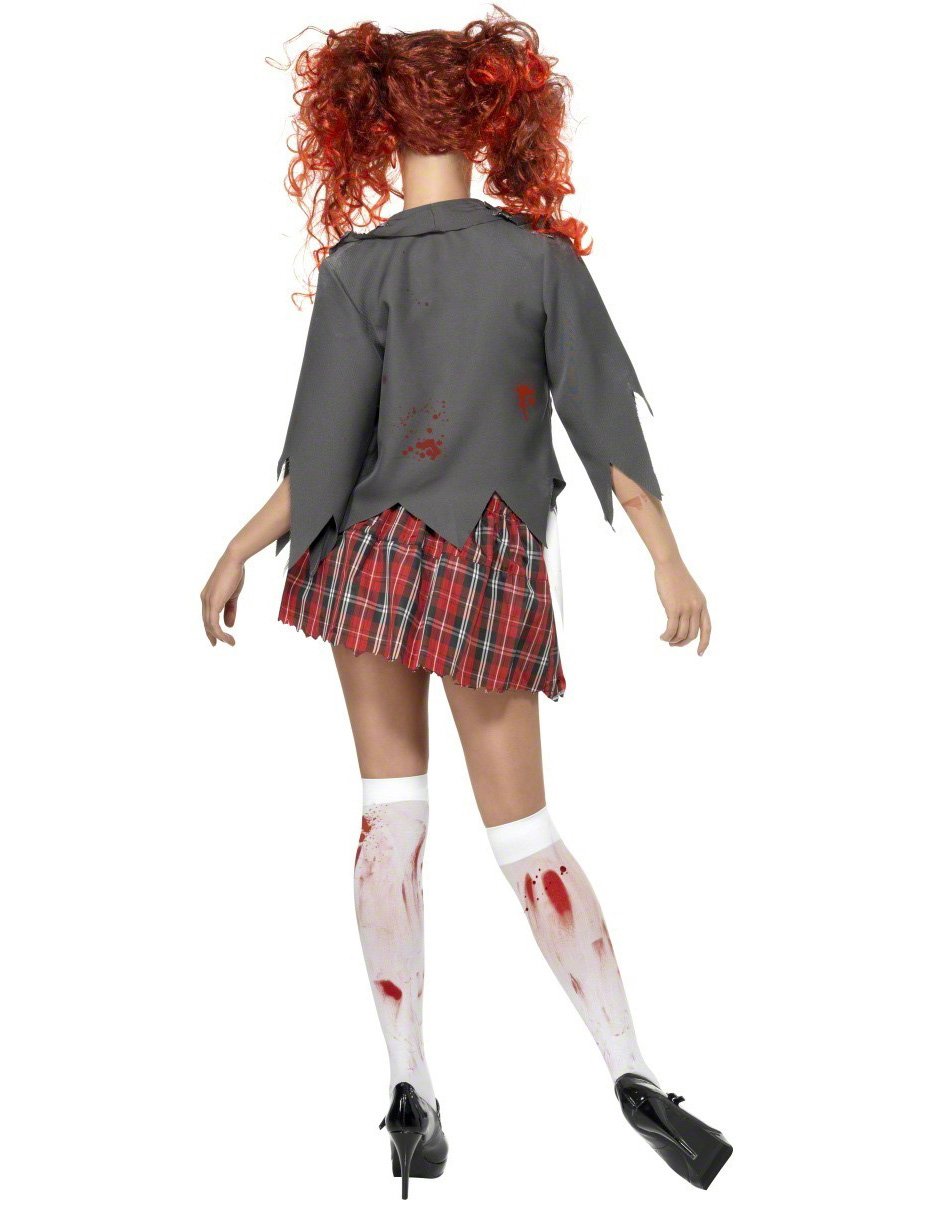 A zombi iskoláslány jelmez hátulnézeti képe