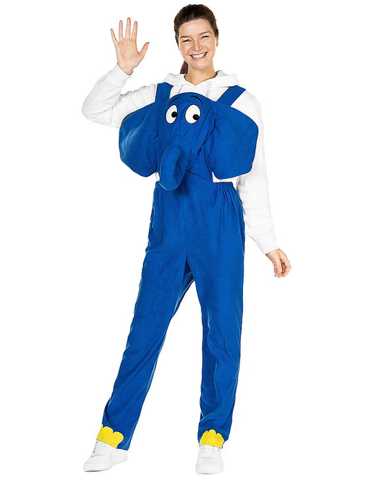 Déguisement éléphant Die Maus pour adulte bleu style salopette