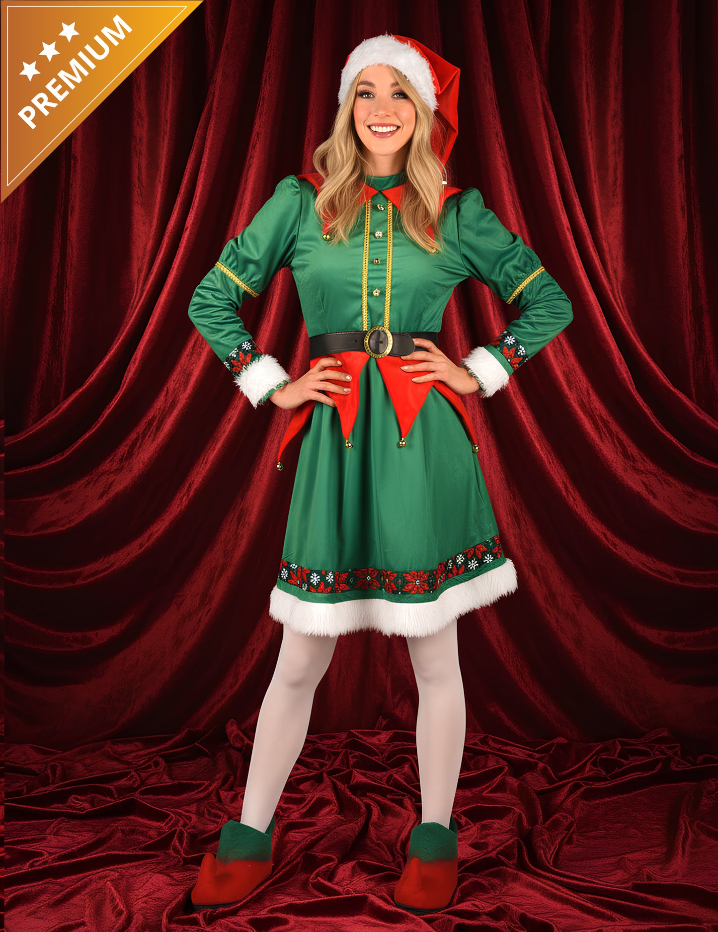 Luxus karácsonyi manó jelmez nőknek