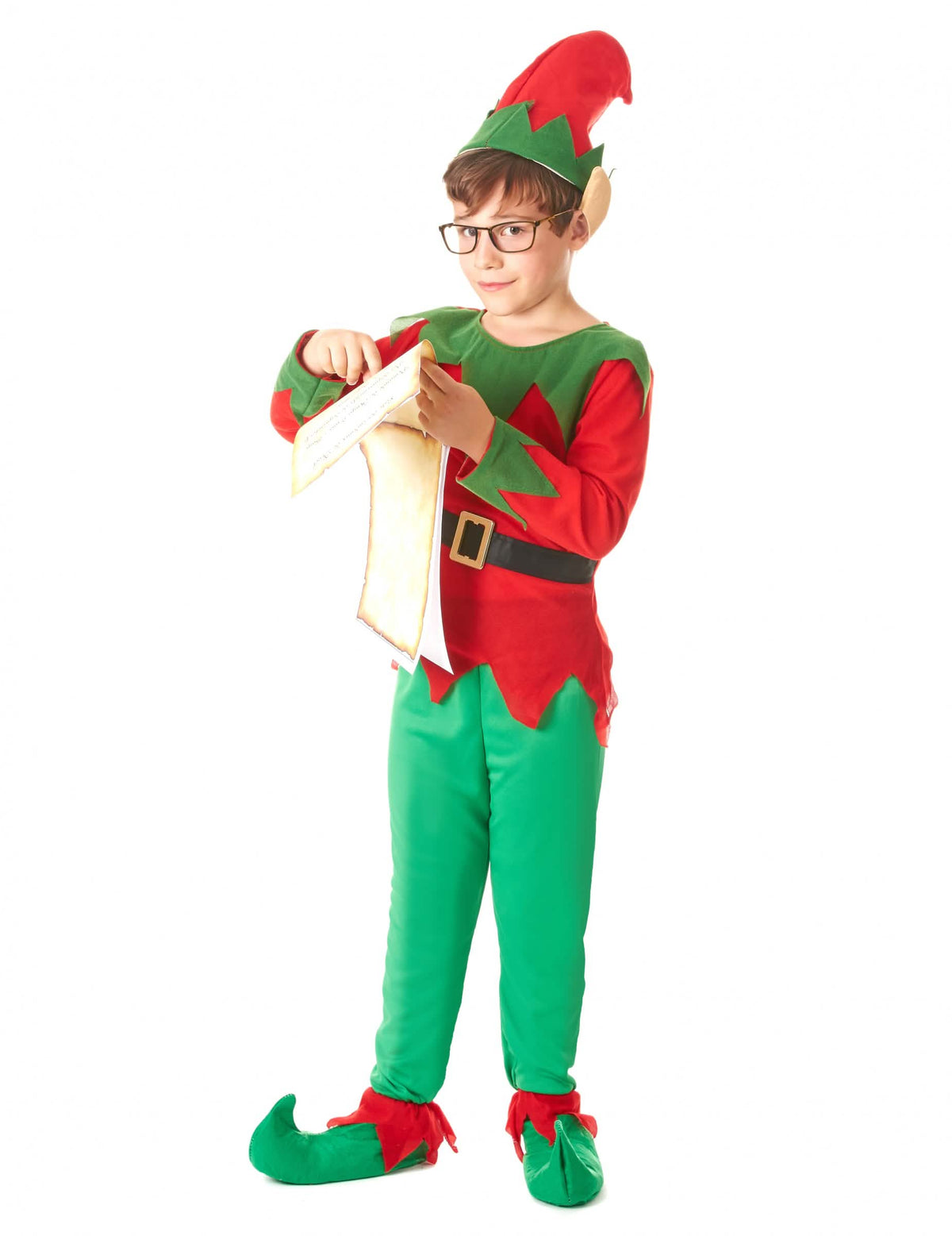 Elölnézetben, elf jelmez tartozékkal