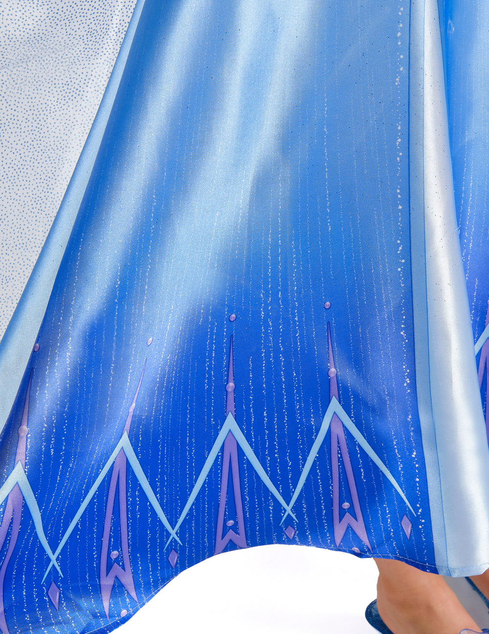 Détail des motifs du bas du déguisement Elsa Reine des Neiges 2 classique