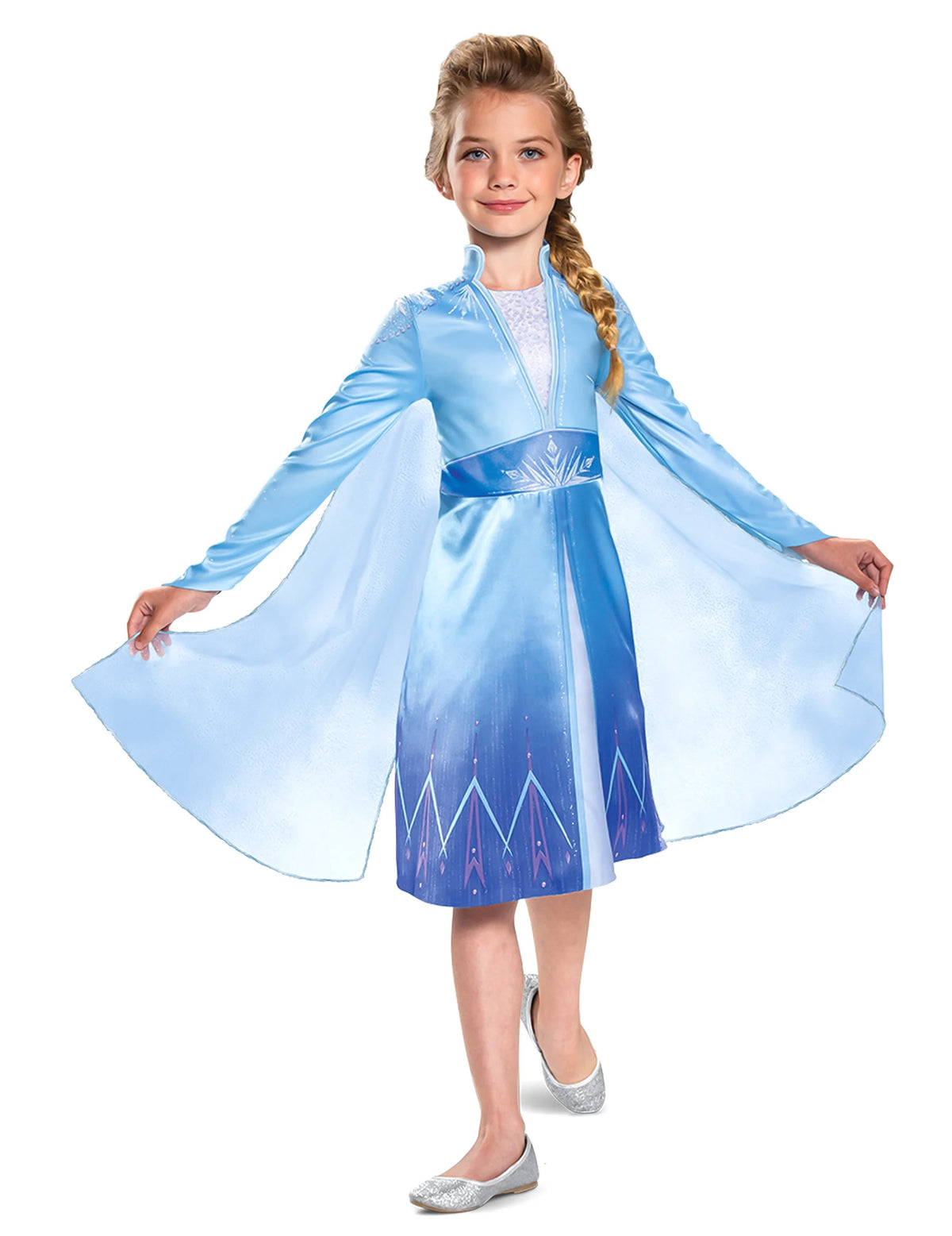Cape déployée du déguisement Elsa Reine des Neiges 2 classique