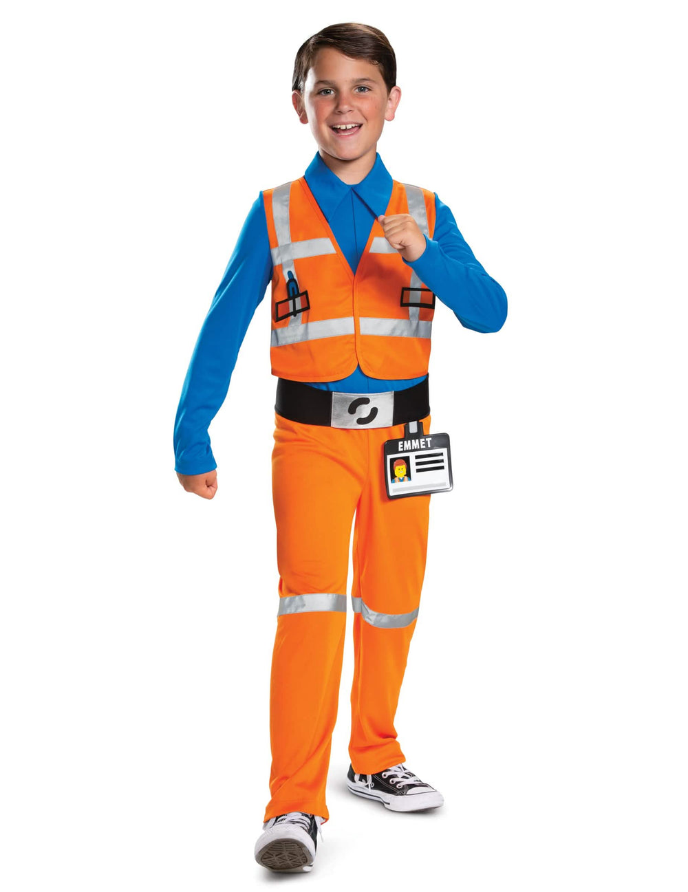 Emmet jelmez A Lego-kaland 2 gyermeknek, narancssárga és kék