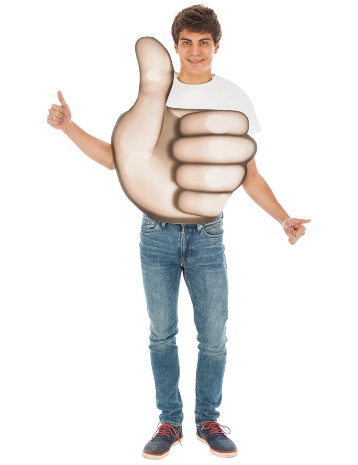 Emoji hüvelykujj™ felnőtt bézs jelmez