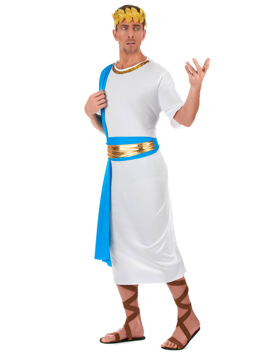 Déguisement empereur Grec bleu homme