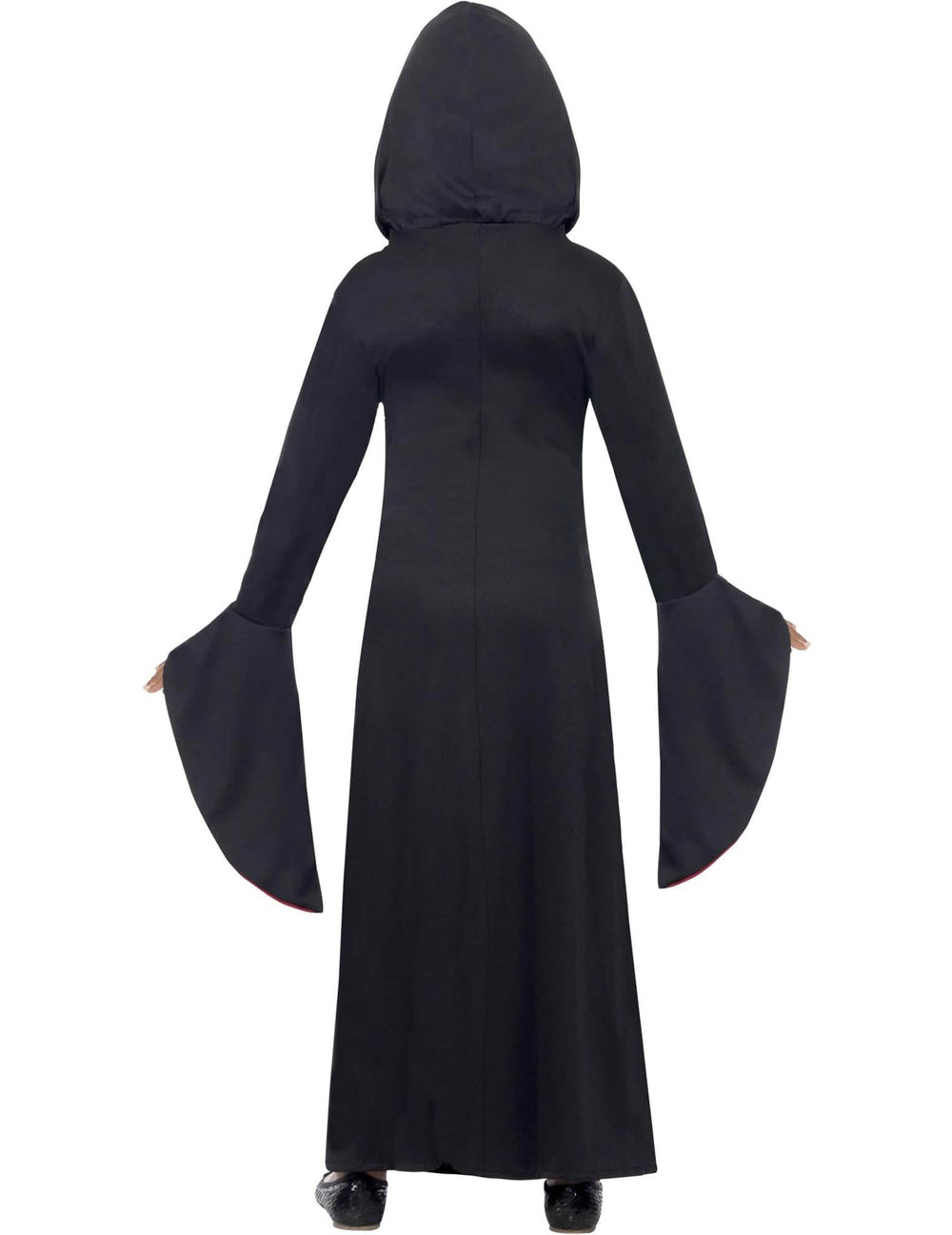 Hátulnézet a halloween varázslónő jelmezről