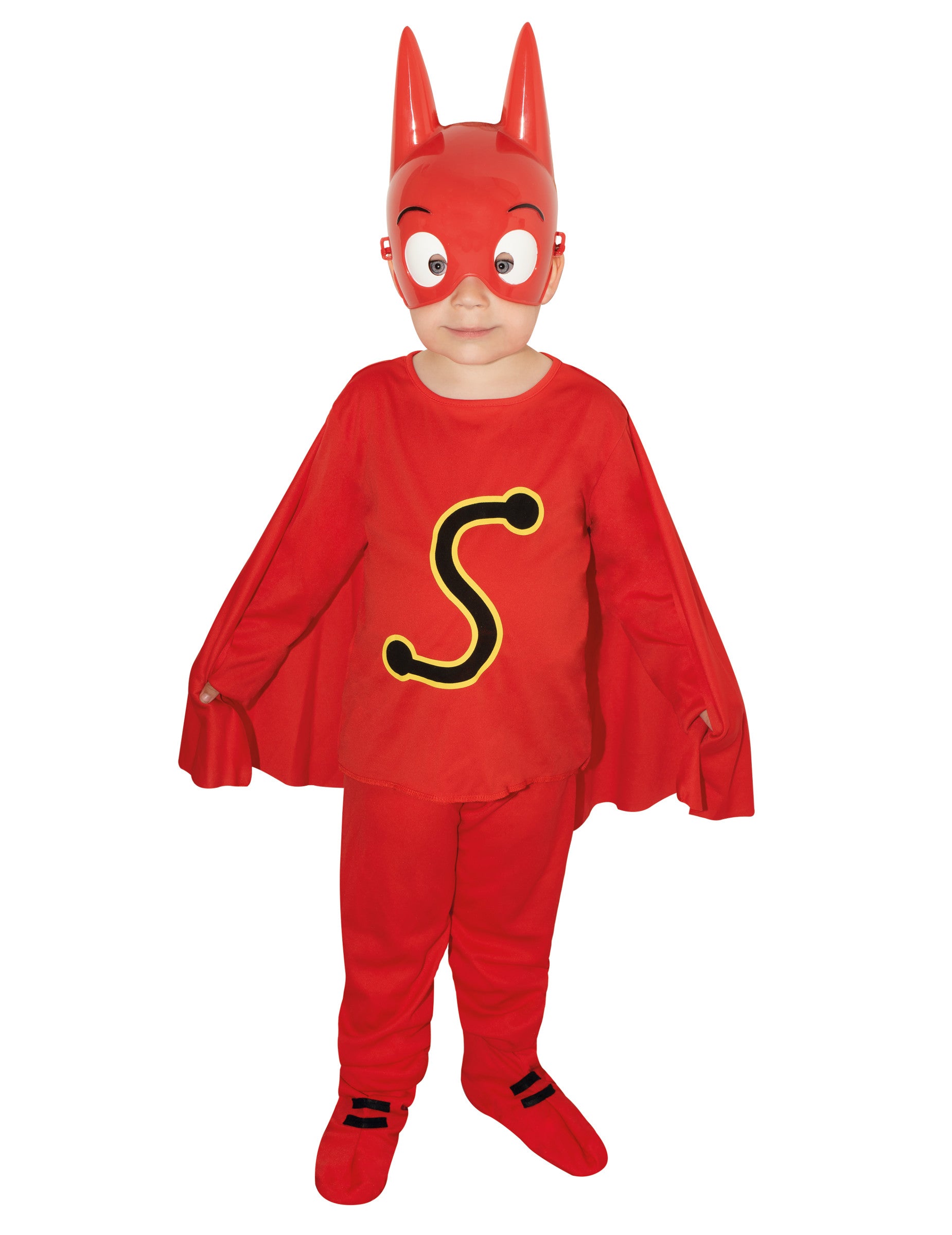 Déguisement et masque SamSam pour enfant rouge avec cape