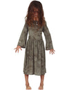 Déguisement fantôme pour fille gris avec robe longue à effet sale