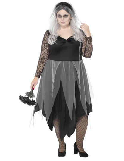 Fekete házas szellem álruhás nő halloween