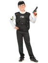 Déguisement FBI pour enfant noir et blanc avec gilet et casquette