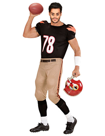 Amerikai labdarúgó jelmezes ember